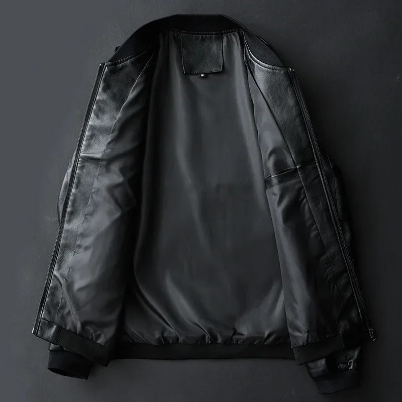 Leather motorcycle jacket