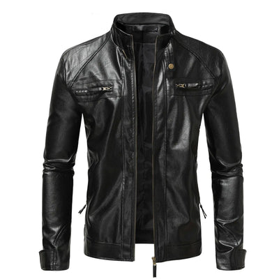 Elegant men's leather jacket