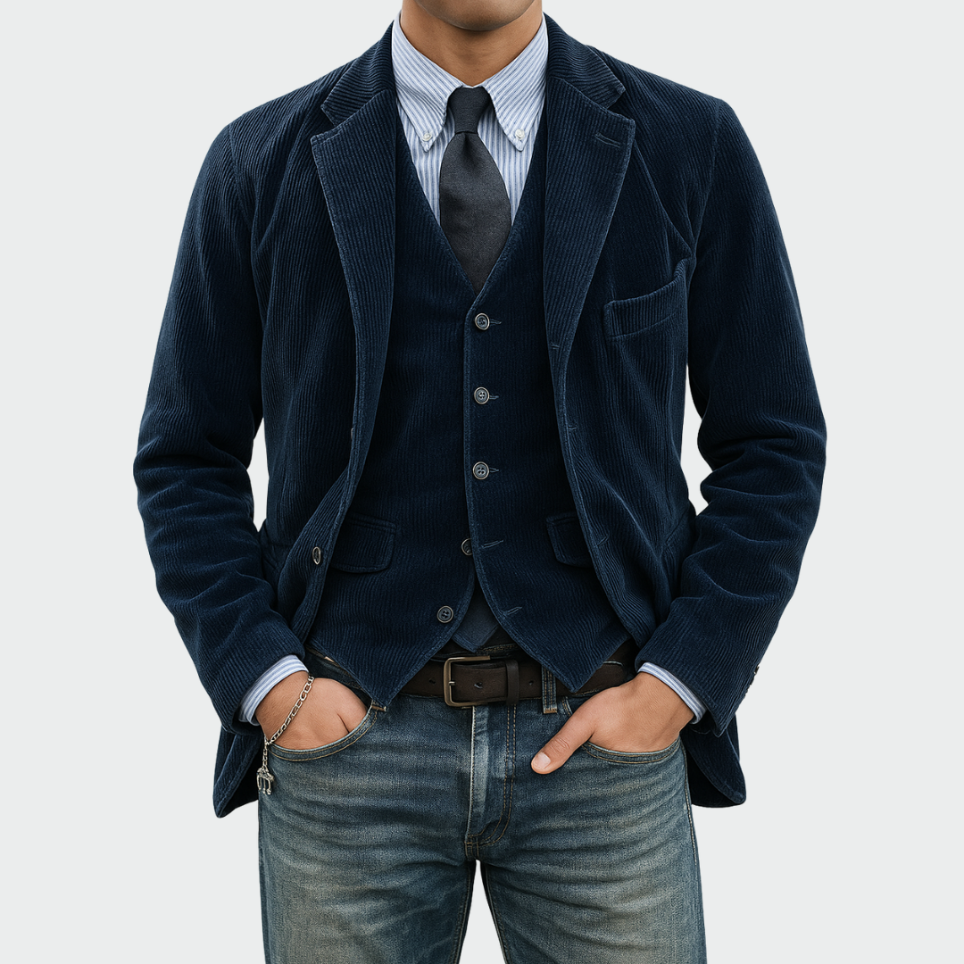Tommy | Luxe 2-piece set with elegant velvet blazer and vest