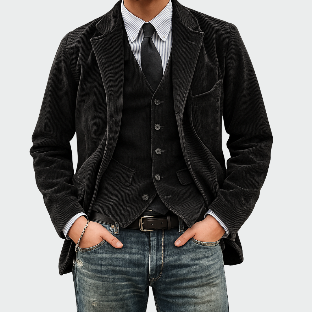 Tommy | Luxe 2-piece set with elegant velvet blazer and vest