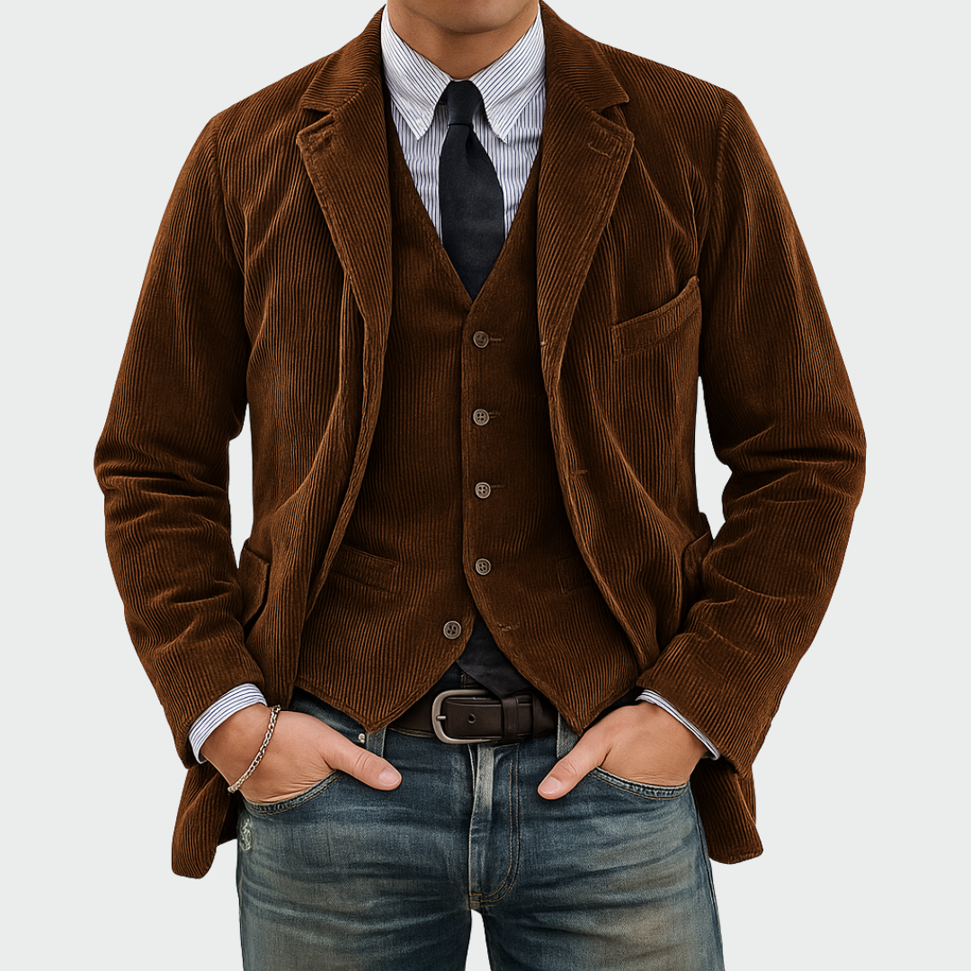 Tommy | Luxe 2-piece set with elegant velvet blazer and vest