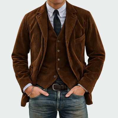 Tommy | Luxe 2-piece set with elegant velvet blazer and vest