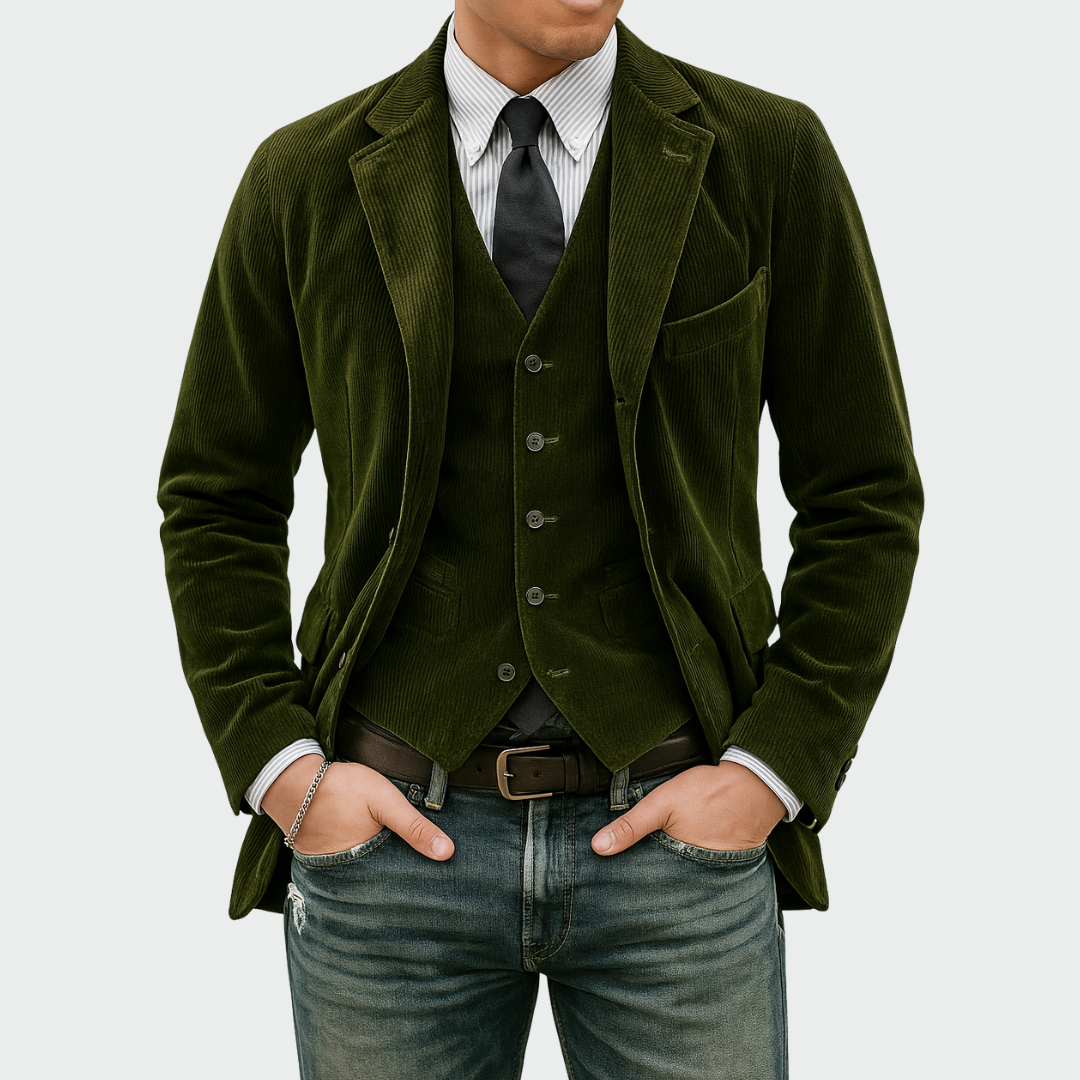 Tommy | Luxe 2-piece set with elegant velvet blazer and vest
