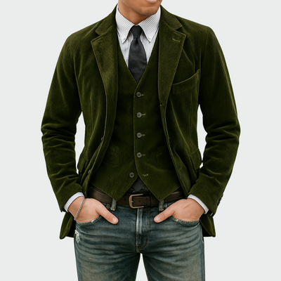 Tommy | Luxe 2-piece set with elegant velvet blazer and vest