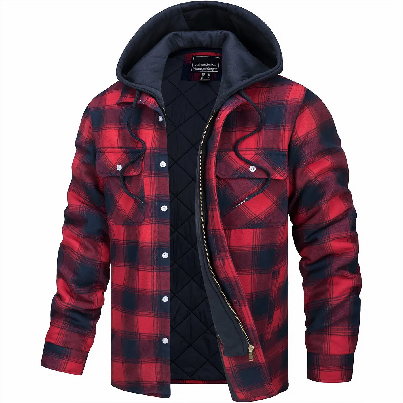 Julius Stylish Plaid Coat with Convenient Zipper for a Fashionable Look