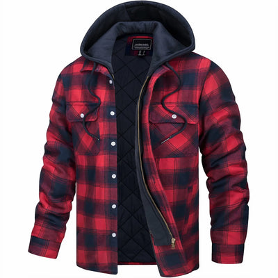 Julius Stylish Plaid Coat with Convenient Zipper for a Fashionable Look