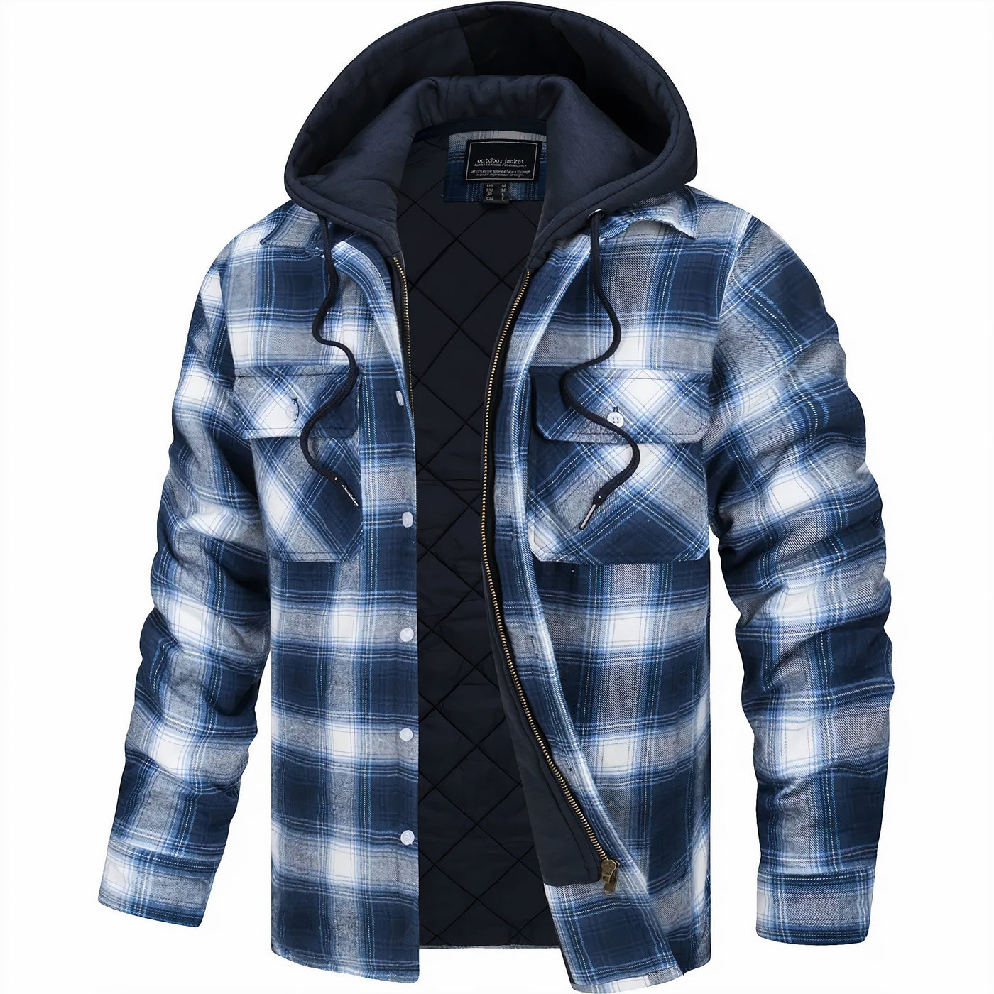 Julius Stylish Plaid Coat with Convenient Zipper for a Fashionable Look