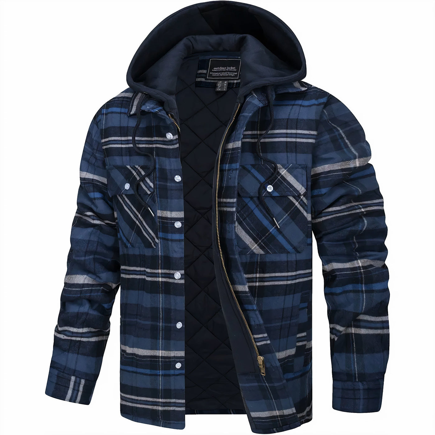 Julius Stylish Plaid Coat with Convenient Zipper for a Fashionable Look